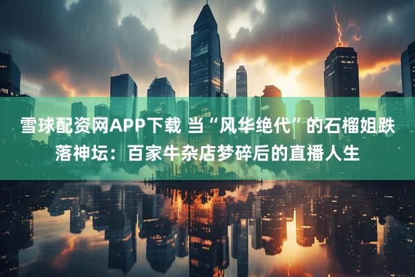 雪球配资网APP下载 当“风华绝代”的石榴姐跌落神坛：百家牛杂店梦碎后的直播人生
